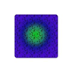 Blue Music Green Moon Square Magnet