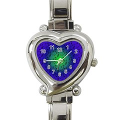 Blue Music Green Moon Heart Italian Charm Watch