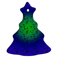 Blue Music Green Moon Ornament (Christmas Tree) 