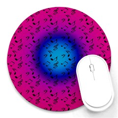 Pink Music Blue  Moon Round Mousepads by snowwhitegirl