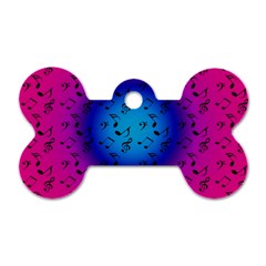 Pink Music Blue  Moon Dog Tag Bone (one Side) by snowwhitegirl