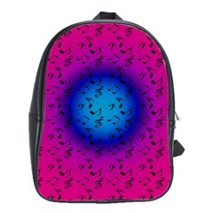 Pink Music Blue  Moon School Bag (large) by snowwhitegirl