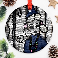 Pixie Girl Stained Glass Ornament (round) by snowwhitegirl