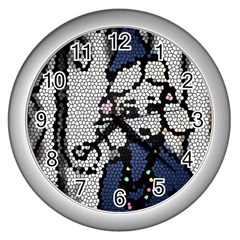 Pixie Girl Stained Glass Wall Clock (silver) by snowwhitegirl