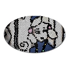 Pixie Girl Stained Glass Oval Magnet by snowwhitegirl