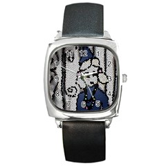 Pixie Girl Stained Glass Square Metal Watch by snowwhitegirl