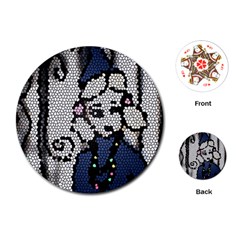 Pixie Girl Stained Glass Playing Cards (round)  by snowwhitegirl