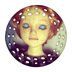 Freckley Boy Round Filigree Ornament (Two Sides)