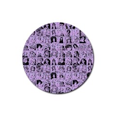 Lilac Yearbok Rubber Round Coaster (4 Pack)  by snowwhitegirl