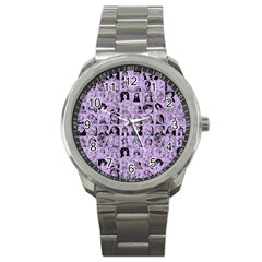 Lilac Yearbok Sport Metal Watch by snowwhitegirl