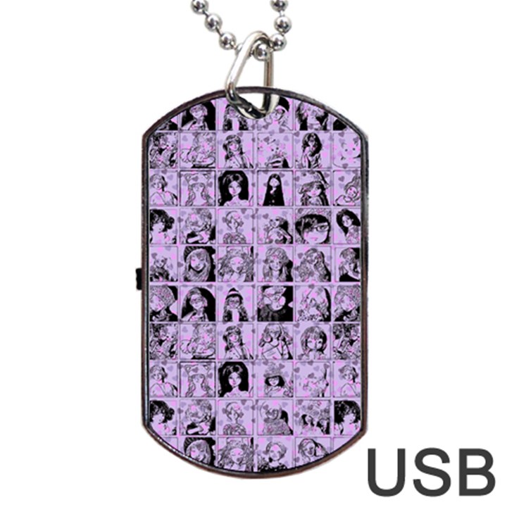 Lilac Yearbok Dog Tag USB Flash (One Side)