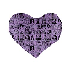 Lilac Yearbok Standard 16  Premium Flano Heart Shape Cushions by snowwhitegirl