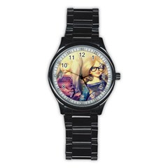 Galaxy Gals Stainless Steel Round Watch by snowwhitegirl