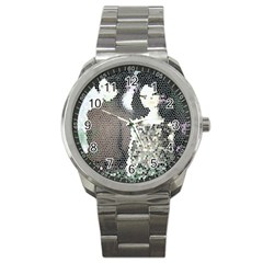 Dolls Stained  Glass Sport Metal Watch by snowwhitegirl