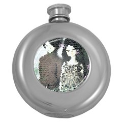 Dolls Stained  Glass Round Hip Flask (5 Oz) by snowwhitegirl