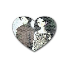 Dolls Stained  Glass Rubber Coaster (heart)  by snowwhitegirl