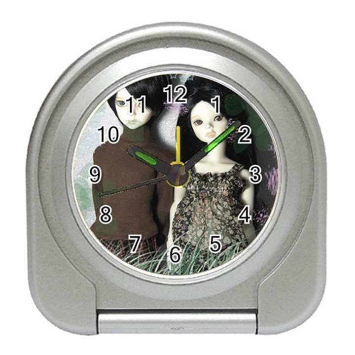 Dolls In The Grass Travel Alarm Clock