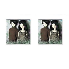 Dolls In The Grass Cufflinks (square) by snowwhitegirl