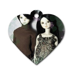 Dolls In The Grass Dog Tag Heart (two Sides) by snowwhitegirl