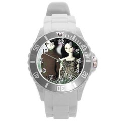 Dolls In The Grass Round Plastic Sport Watch (l) by snowwhitegirl