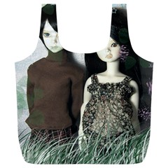 Dolls In The Grass Full Print Recycle Bag (xl) by snowwhitegirl