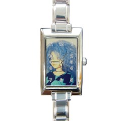 Blue Hair Boy Rectangle Italian Charm Watch by snowwhitegirl