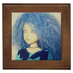 Blue Hair Boy Framed Tiles by snowwhitegirl