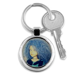 Blue Hair Boy Key Chains (round)  by snowwhitegirl