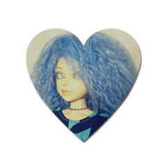 Blue Hair Boy Heart Magnet by snowwhitegirl