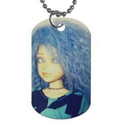 Blue Hair Boy Dog Tag (one Side) by snowwhitegirl