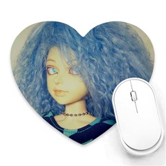 Blue Hair Boy Heart Mousepads by snowwhitegirl