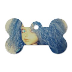 Blue Hair Boy Dog Tag Bone (one Side) by snowwhitegirl