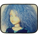 Blue Hair Boy Double Sided Fleece Blanket (Mini)  35 x27  Blanket Front