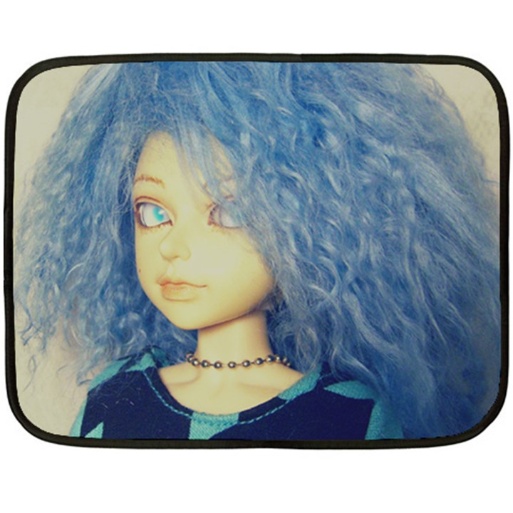 Blue Hair Boy Double Sided Fleece Blanket (Mini) 