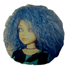 Blue Hair Boy Large 18  Premium Round Cushions by snowwhitegirl