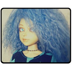 Blue Hair Boy Double Sided Fleece Blanket (medium)  by snowwhitegirl