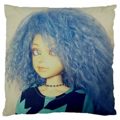 Blue Hair Boy Large Flano Cushion Case (two Sides) by snowwhitegirl