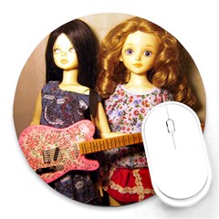 Playing The Guitar Round Mousepads by snowwhitegirl