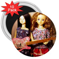 Playing The Guitar 3  Magnets (10 Pack)  by snowwhitegirl