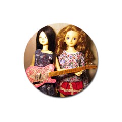 Playing The Guitar Magnet 3  (round) by snowwhitegirl