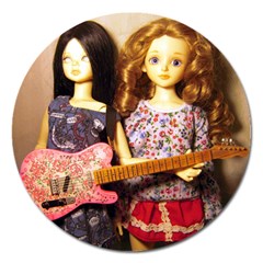 Playing The Guitar Magnet 5  (round) by snowwhitegirl