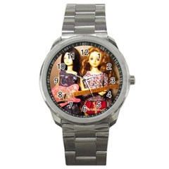 Playing The Guitar Sport Metal Watch by snowwhitegirl