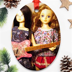 Playing The Guitar Oval Ornament (two Sides) by snowwhitegirl