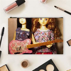 Playing The Guitar Cosmetic Bag (large) by snowwhitegirl