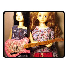 Playing The Guitar Double Sided Fleece Blanket (small)  by snowwhitegirl