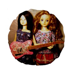 Playing The Guitar Standard 15  Premium Flano Round Cushions by snowwhitegirl