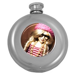 Cover Girl Round Hip Flask (5 Oz) by snowwhitegirl