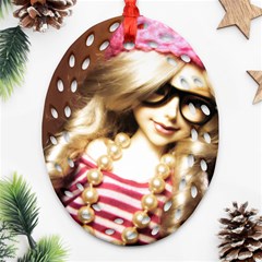 Cover Girl Ornament (oval Filigree) by snowwhitegirl