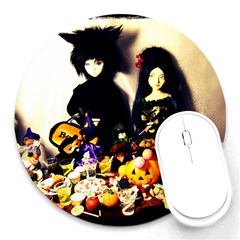 Old Halloween Photo Round Mousepads by snowwhitegirl