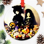 Old Halloween Photo Round Ornament (Two Sides) Back